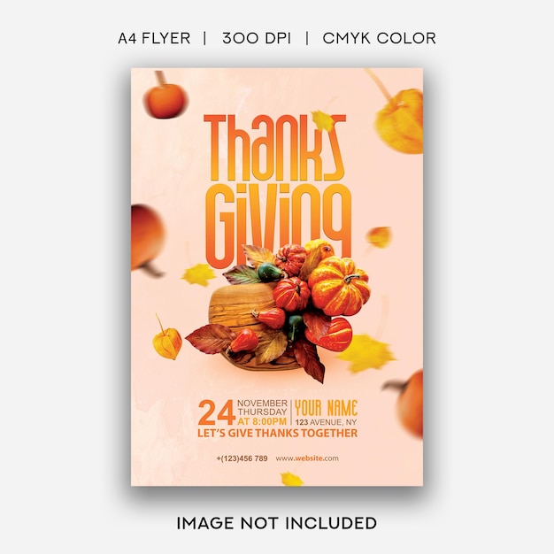 PSD thanksgiving flyer template