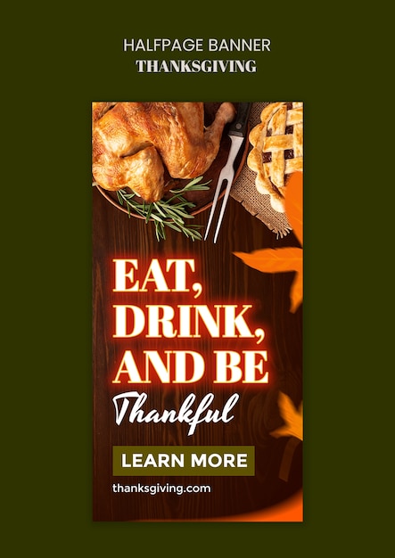 Thanksgiving halfpage banner template design