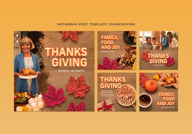 Thanksgiving instagram template design