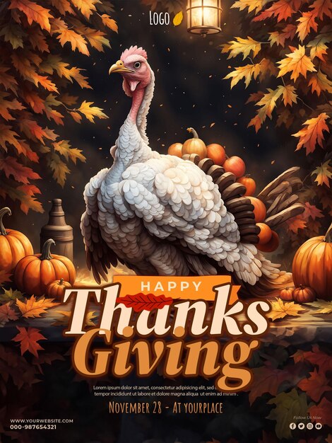 PSD thanksgiving invitation template