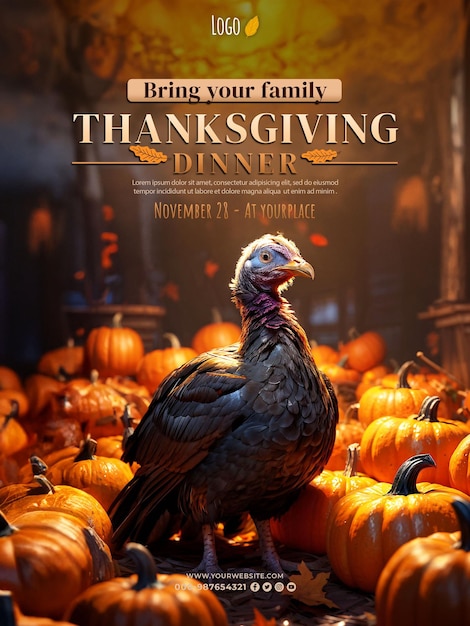 PSD thanksgiving invitation template