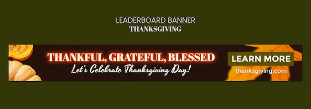 Thanksgiving leaderboard banner template design