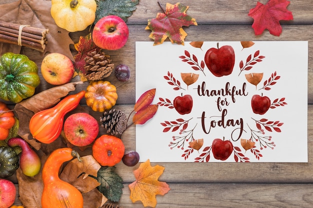 Thanksgiving mockup with cover or paper