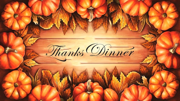 A thanksgiving poster with a wooden background