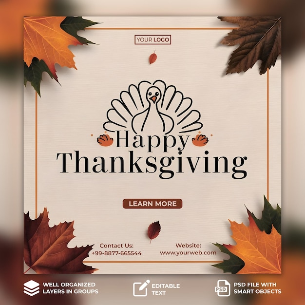 PSD thanksgiving template design