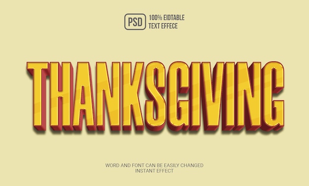 Thanksgiving text style effect