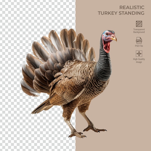 PSD thanksgiving turkey isolated on transparent background psd