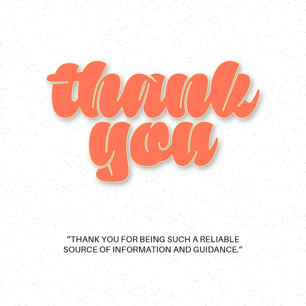 Thankyou Typography Lettering Design Concept for Instagram and Social Media Post