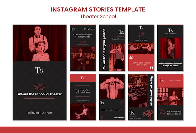 Theatre school instagram stories template