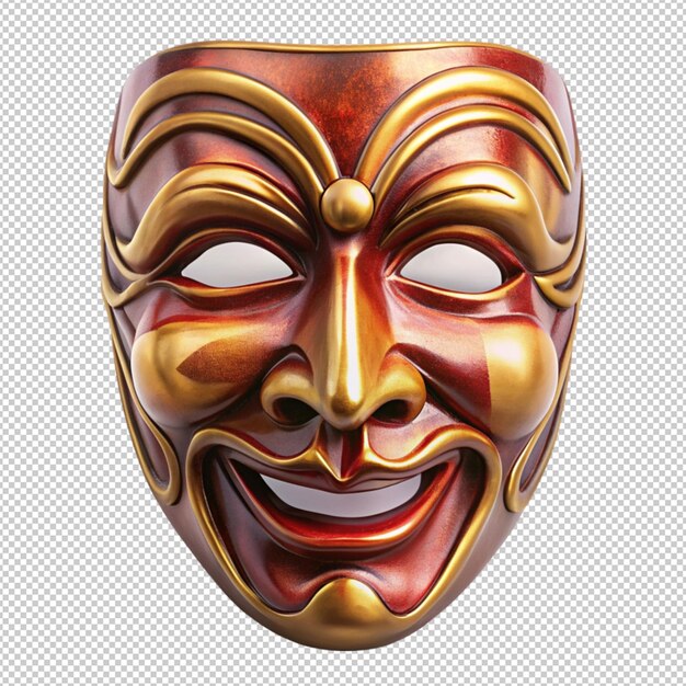 theatrical mask on transparent background