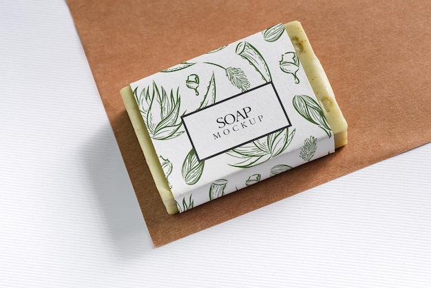 There are four rectangular bars of soap soap box mockup