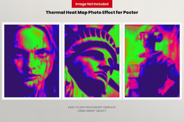 Thermal Heat Map Photo Effect for Poster