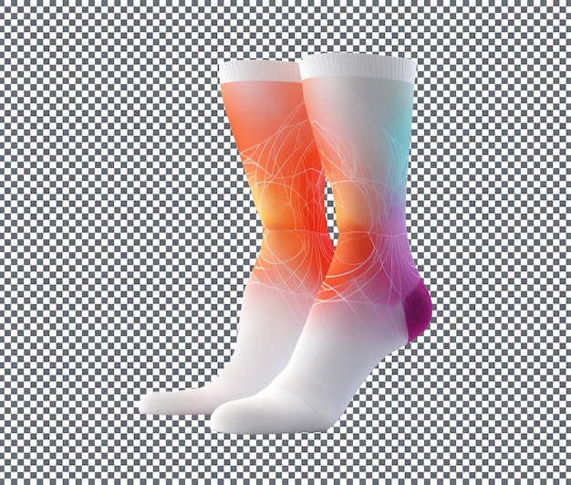 PSD thermal yoga socks isolated on transparent background