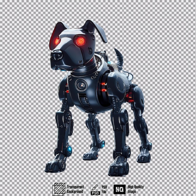 Thermonator robot dog walking confidently in a cyberpunk city emitting steam from its join