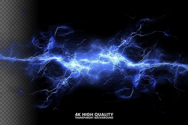 PSD thick lightning blue isolated on black background