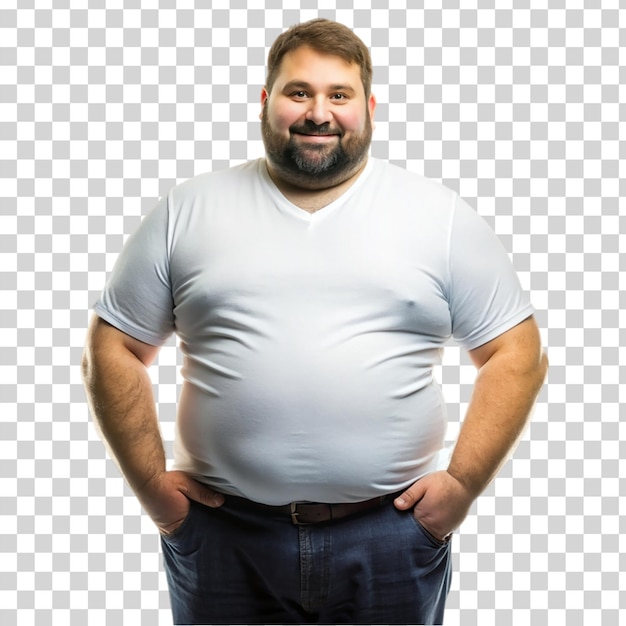 PSD a thick man isolated on transparent background