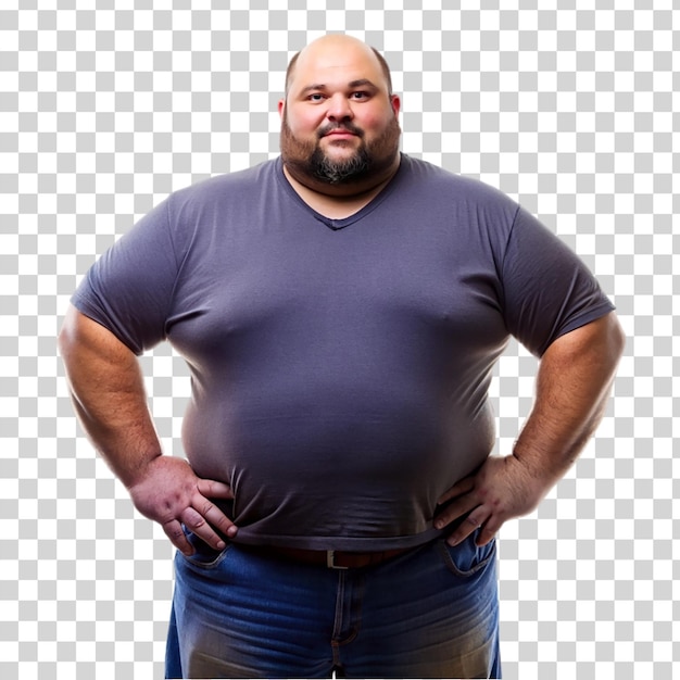 PSD a thick man isolated on transparent background