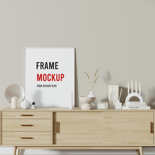 Thin white frame mockup