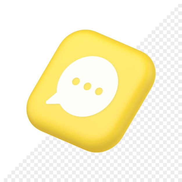 Think bubble chat button online dialogue social network communication symbol website icon 3d rendering