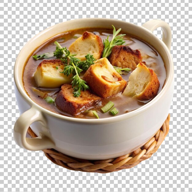 PSD this classic french soup on transparent background