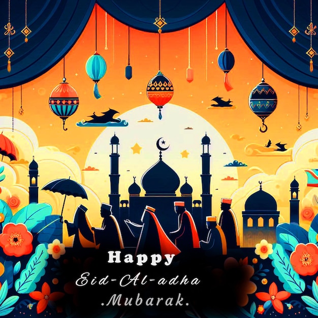 This illustration is made for the Islamic Mega EventEid Al Adha Mubarak Islamic Festival