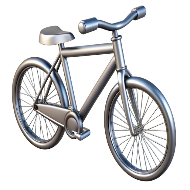 PSD this image presents a stylish 3d rendered vintage bicycle made of sleek plastic and metallic