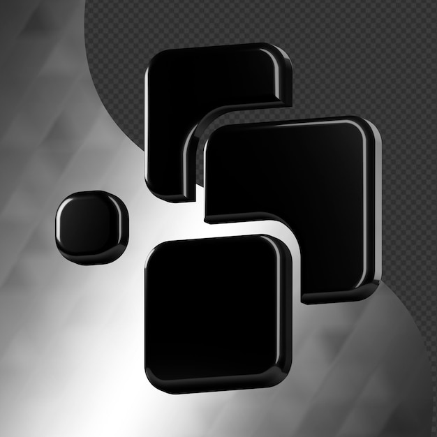 This is a beautifully designed 3D abstract icon with a beautiful metallic texture