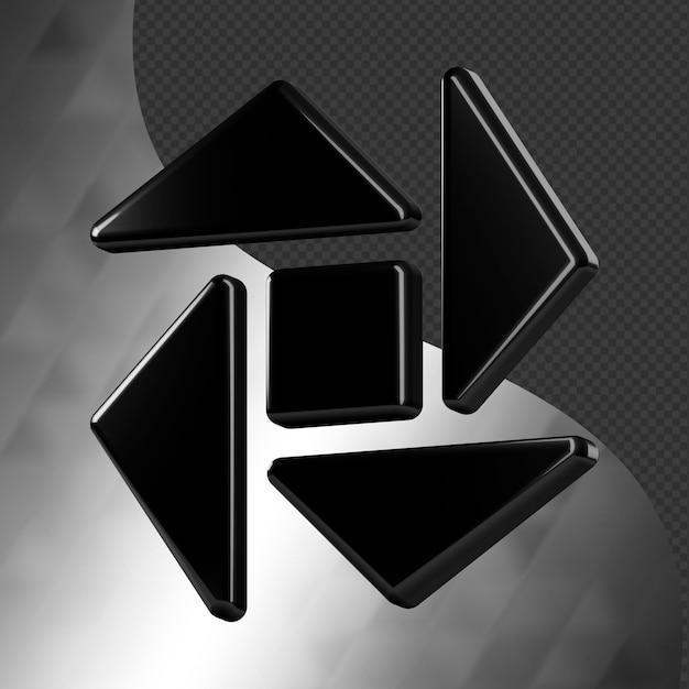 This is a beautifully designed 3D abstract icon with a beautiful metallic texture