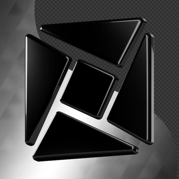 This is a beautifully designed 3D abstract icon with a beautiful metallic texture