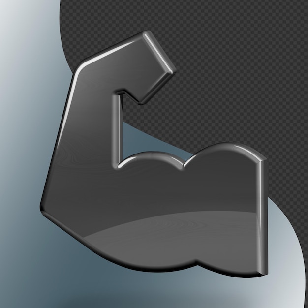 This is a beautifully designed 3D arm icon with a beautiful metallic texture