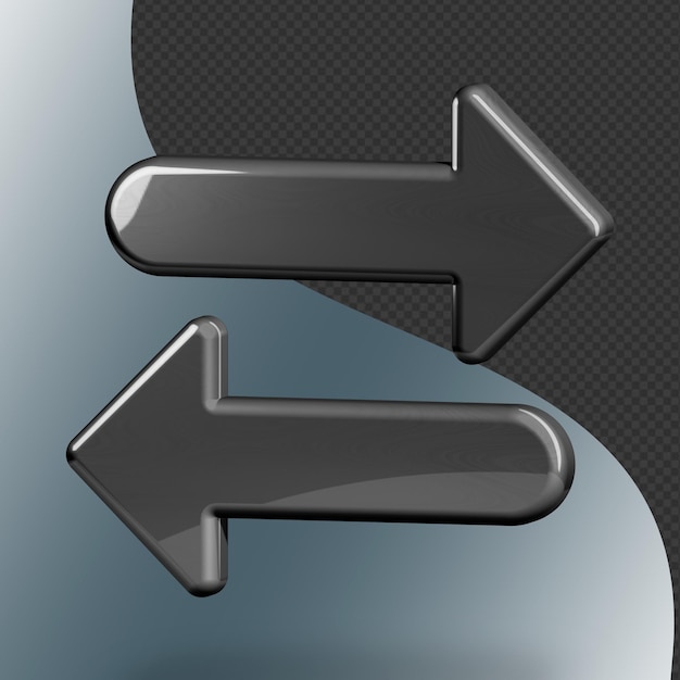 This is a beautifully designed 3D exchange icon with a beautiful metallic texture