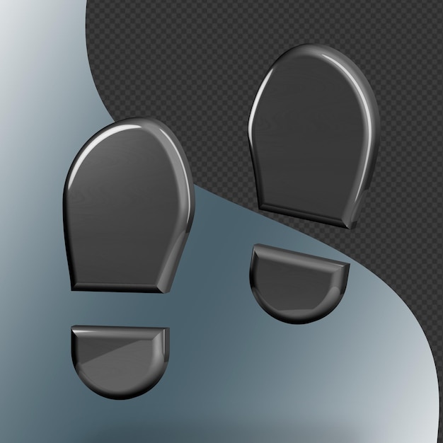 This is a beautifully designed 3D footprints icon with a beautiful metallic texture