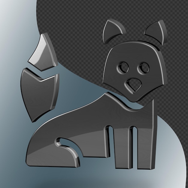 This is a beautifully designed 3D fox icon with a beautiful metallic texture