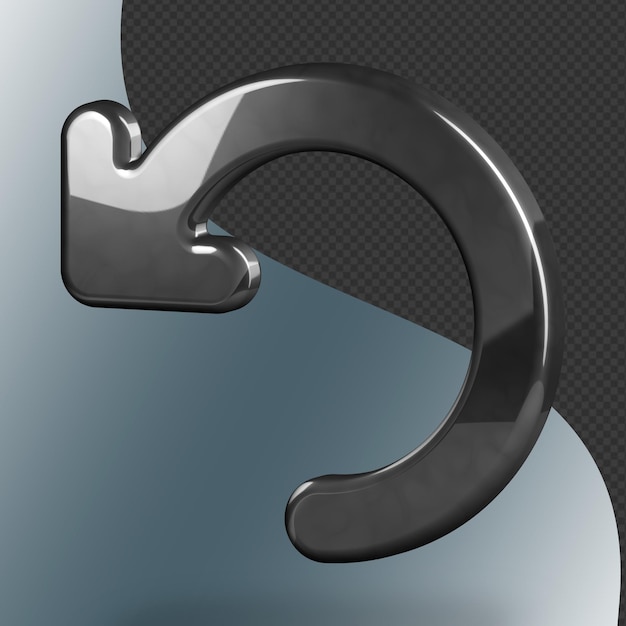 This is a beautifully designed 3D return icon with a beautiful metallic texture