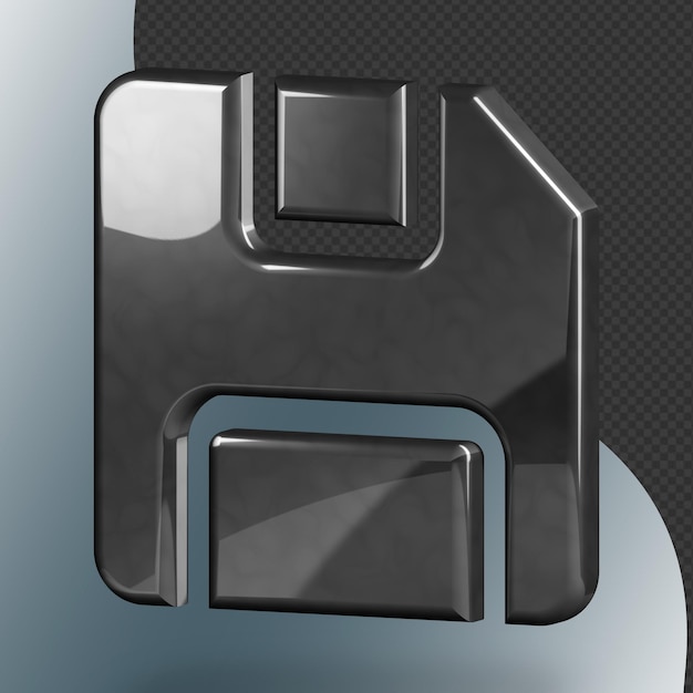 This is a beautifully designed 3D save icon with a beautiful metallic texture