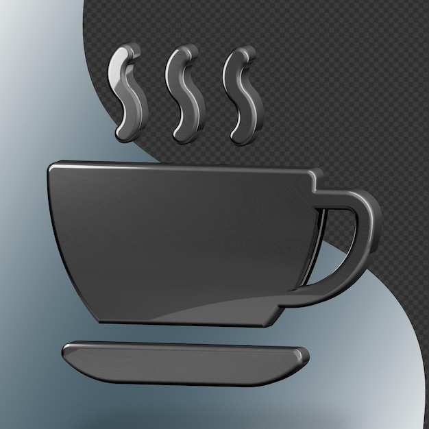 This is a beautifully designed 3D tea icon with a beautiful metallic texture