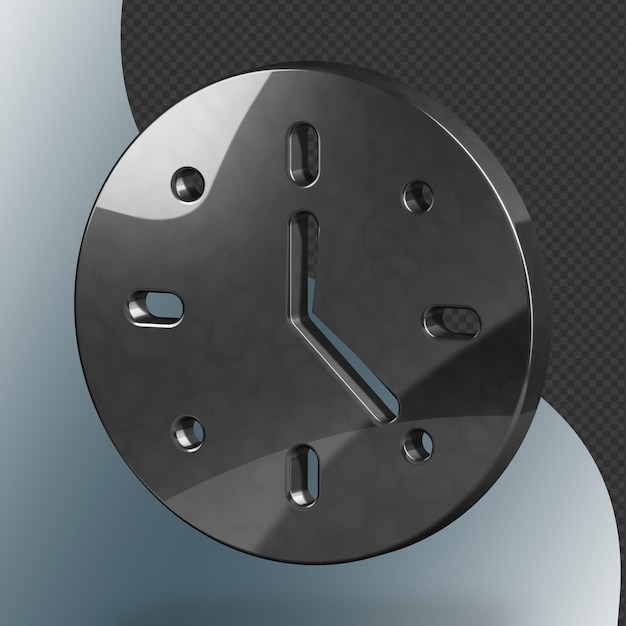 This is a beautifully designed 3D time icon with a beautiful metallic texture