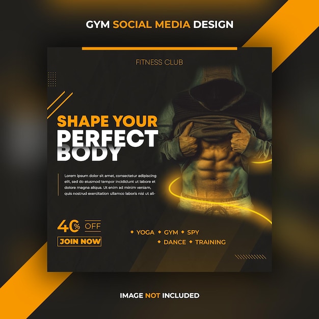 This is a gym fitness flyer social media post design template