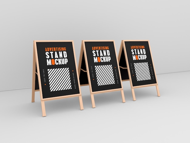 Three advertising stand mockup