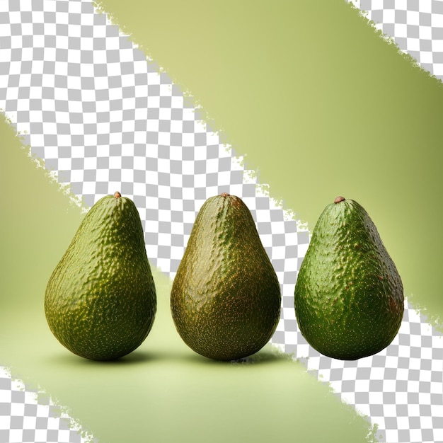 PSD three avocados on a transparent background