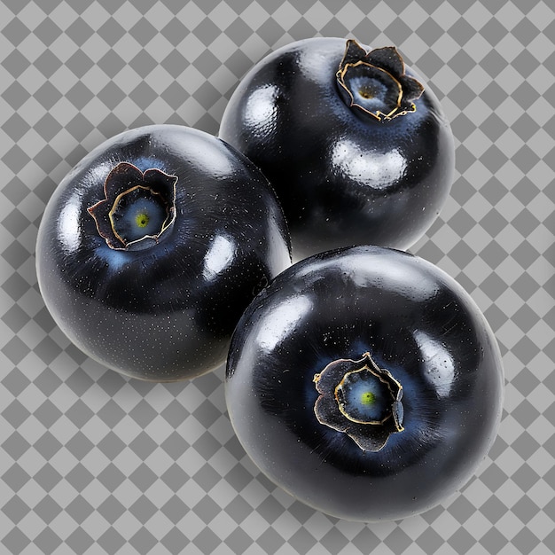 PSD three black plums with a gold diamond on the top