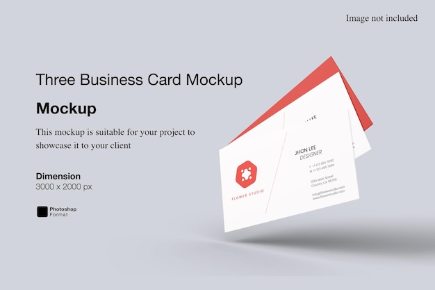 Three Business Card Mockup