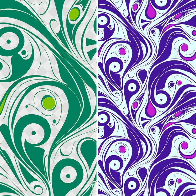 three different colors of purple green and purple are shown