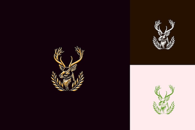 PSD three different designs of a deer the one that is from the year of the year