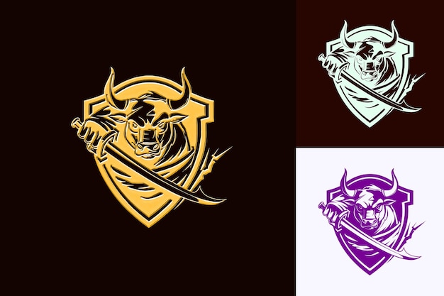 PSD three different designs of a dragon and a dragon with a purple and gold logo