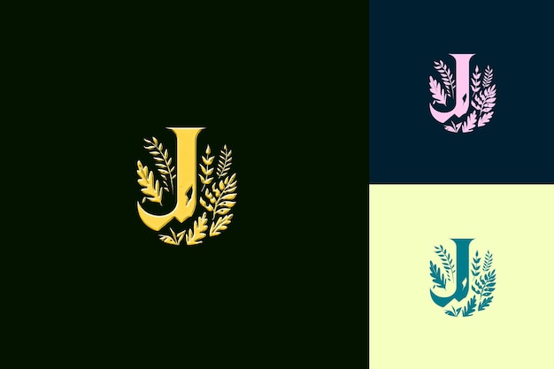 PSD three different logos with the letter j on them