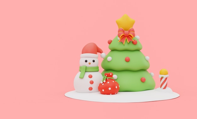 Three-dimensional christmas season illustration