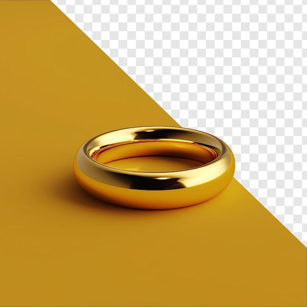 Three Dimensional Gold Ring Design with Solid Color Backdrop