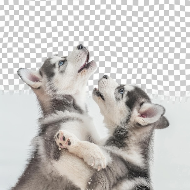 three dogs are playing with their mouths open and one is showing their teeth