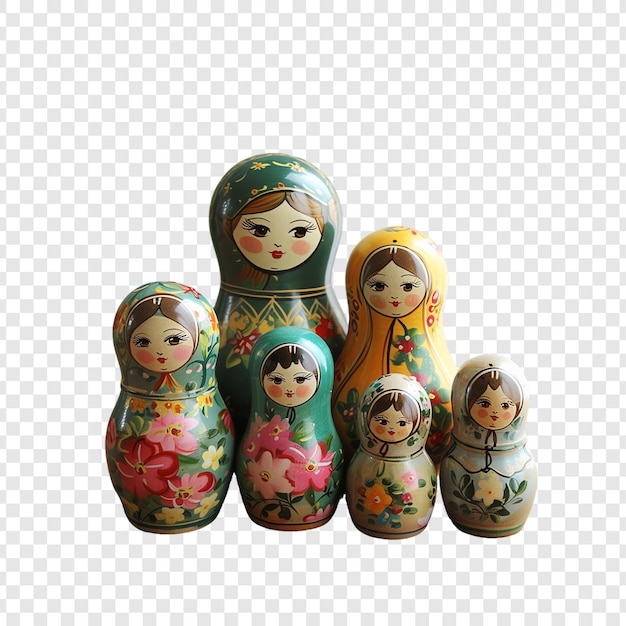 PSD three dolls with flowers on their heads one of them has a pink flower on the front